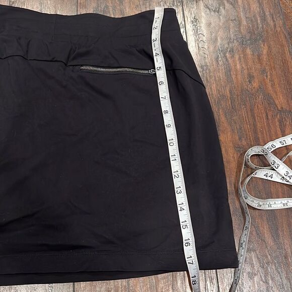 Athleta Skirt Skort Womens Size L T Elastic Waist Black back zip up pocket GUC - Picture 8 of 8